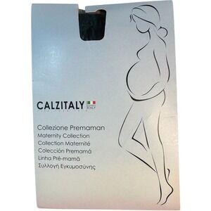 Calzitaly Maternity Collection Black Tights‎ Pantyhose Premaman 100 Den New Sz M